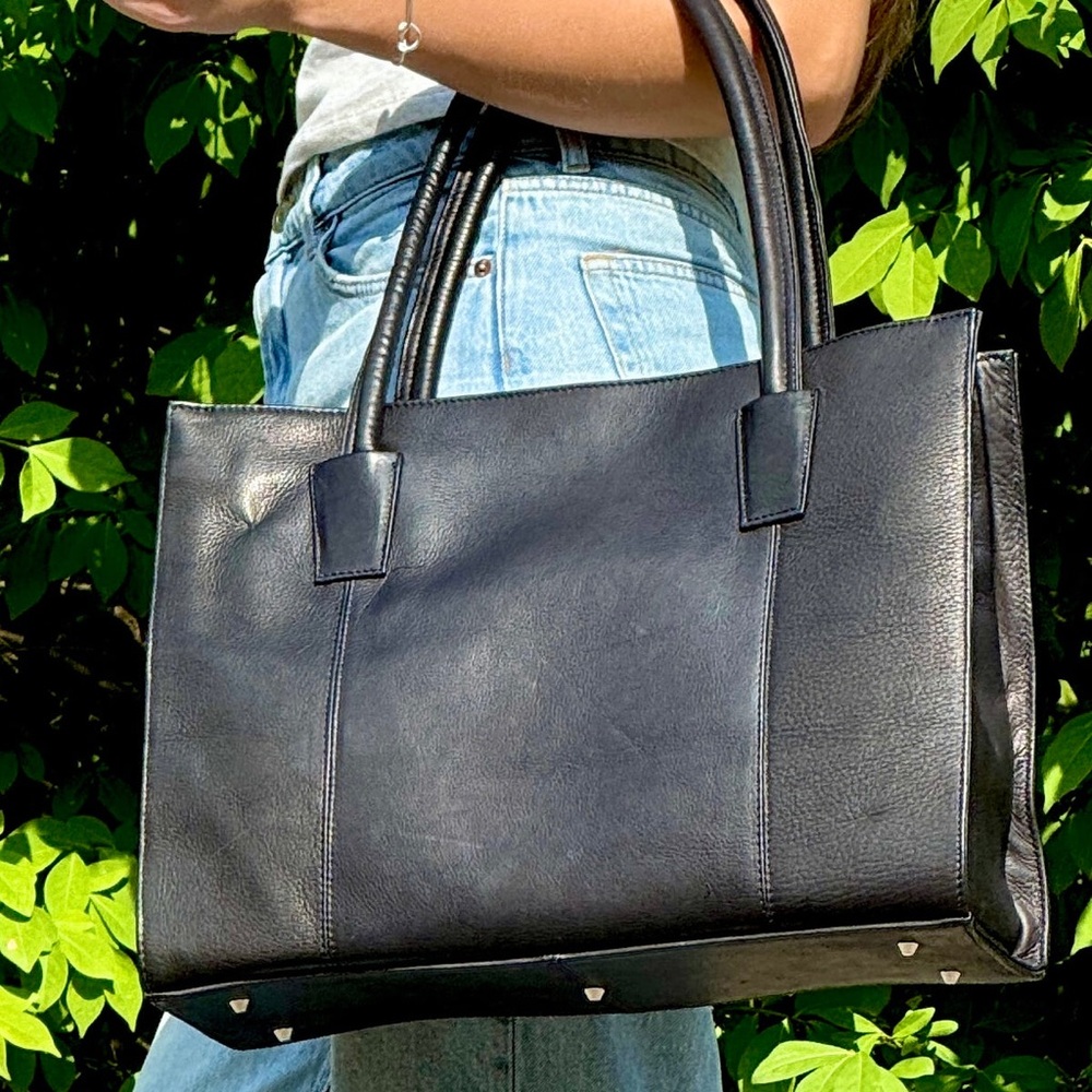 Latico Festival Leather Tote Bag Brown Large Size Career Travel Work Bag